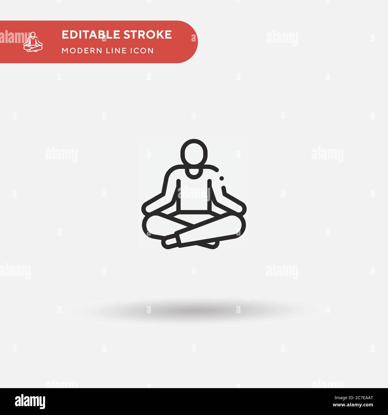 Meditation Simple vector icon. Illustration symbol design template for web mobile UI element. Perfect color modern pictogram on editable stroke. Medit Stock Vector