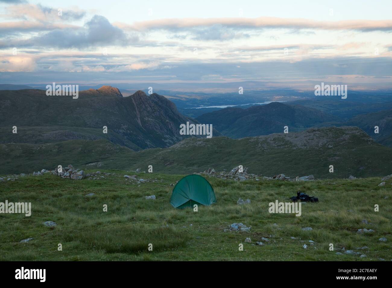 A View Over The Langdale Pikes From A Wild Camp On Allen Crags In The English Lake District Stock Photo Alamy