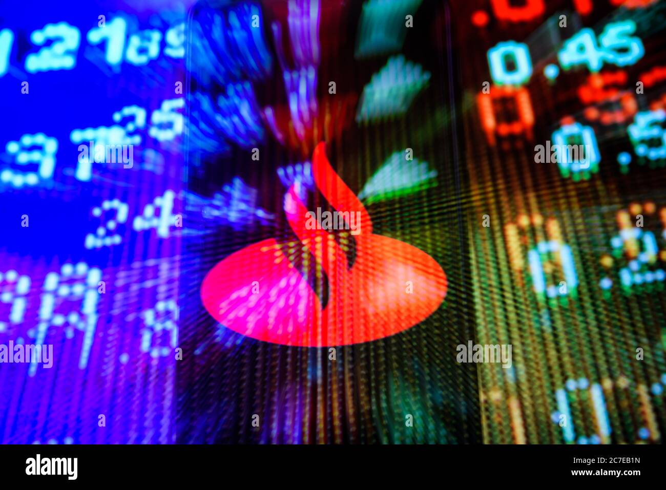 Poland 16th July In This Photo Illustration A Multiple Exposure Image Shows A Santander Bank