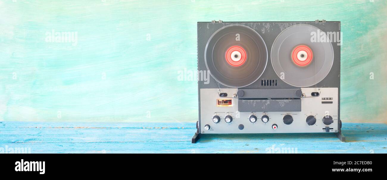 Open Reel Tape Deck Recorder Player Stock Photo 301379243