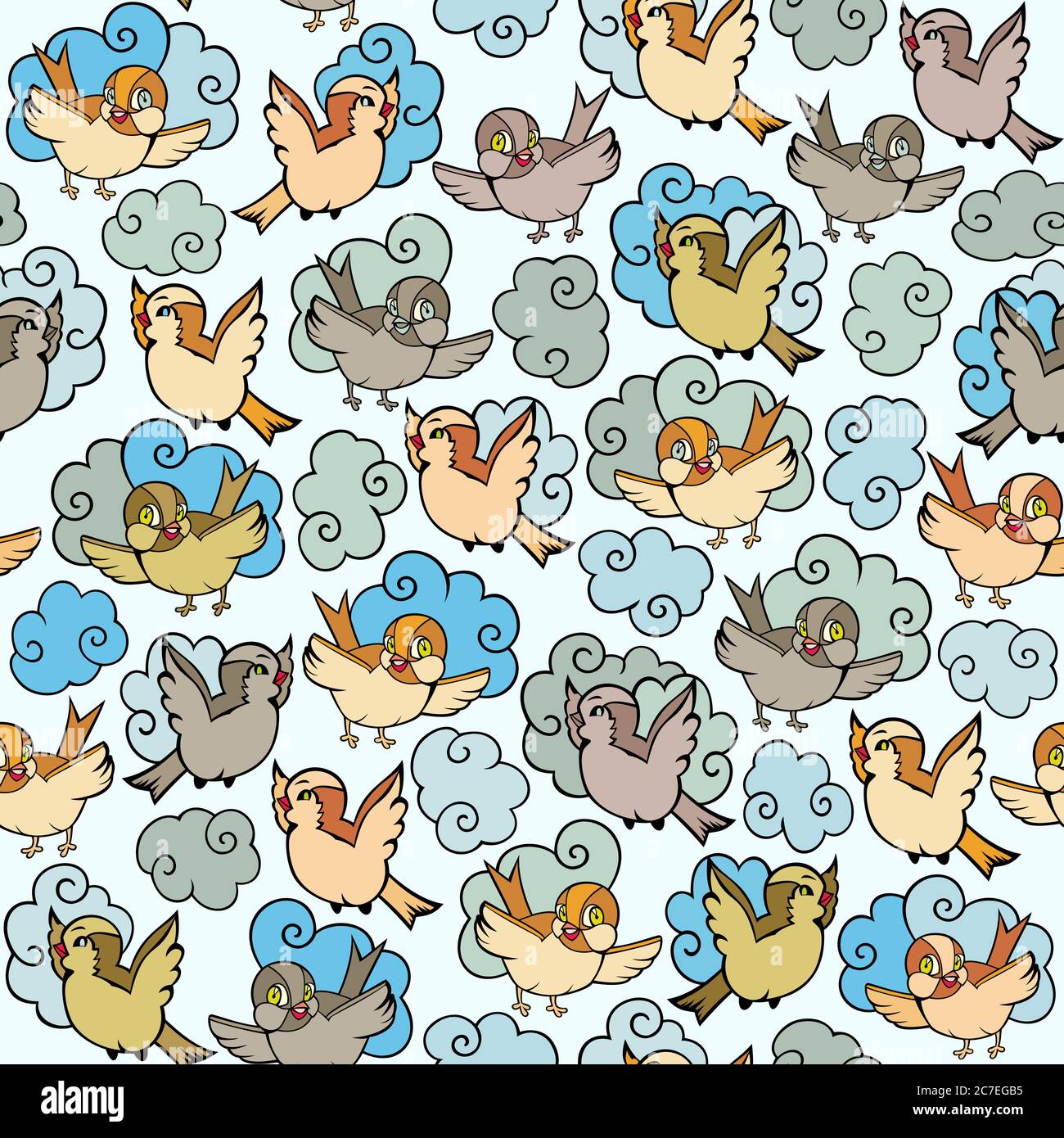 Cartoon birds vector seamless pattern Stock Vector Image & Art - Alamy