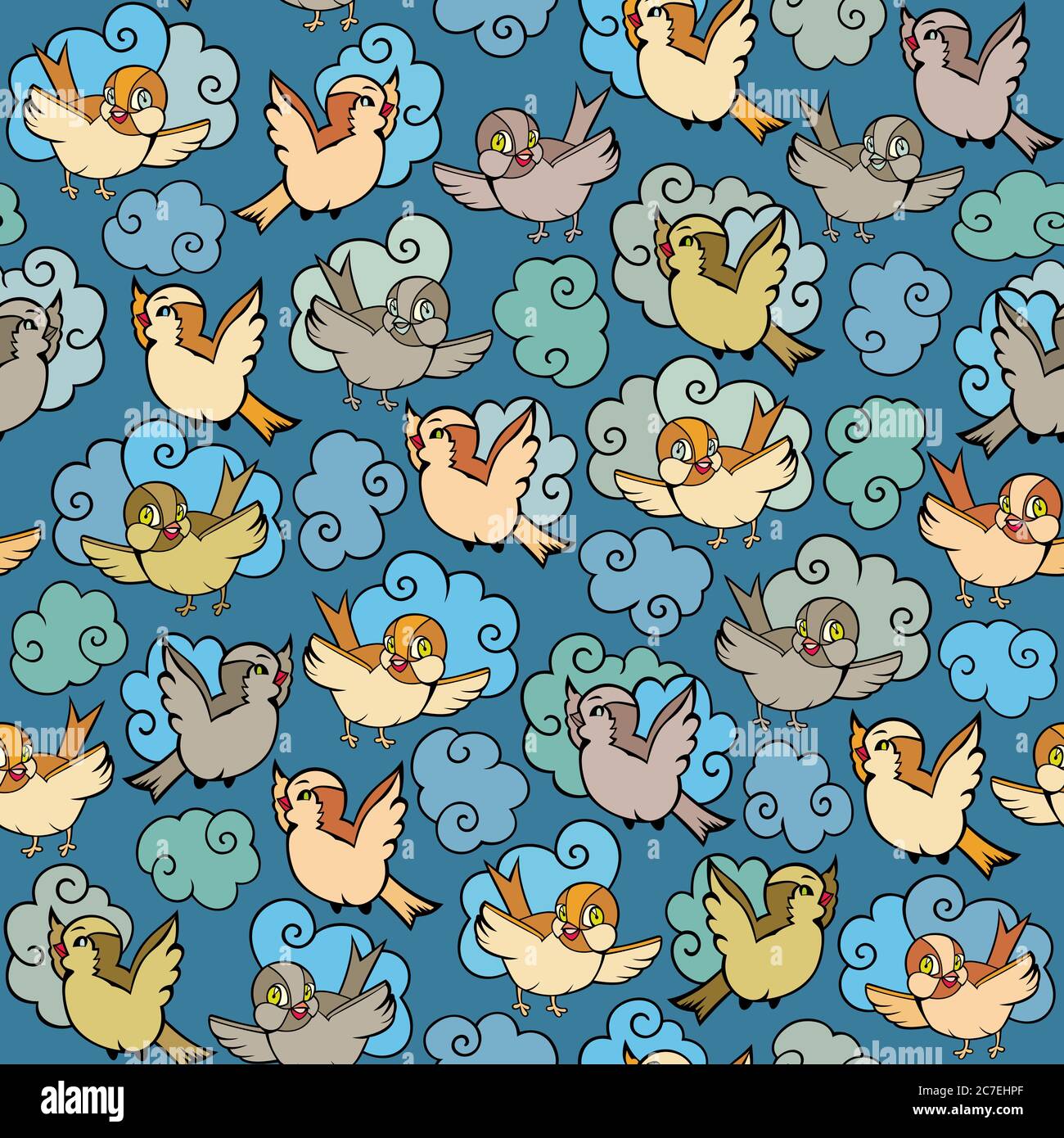 Cartoon birds vector seamless pattern Stock Vector Image & Art - Alamy