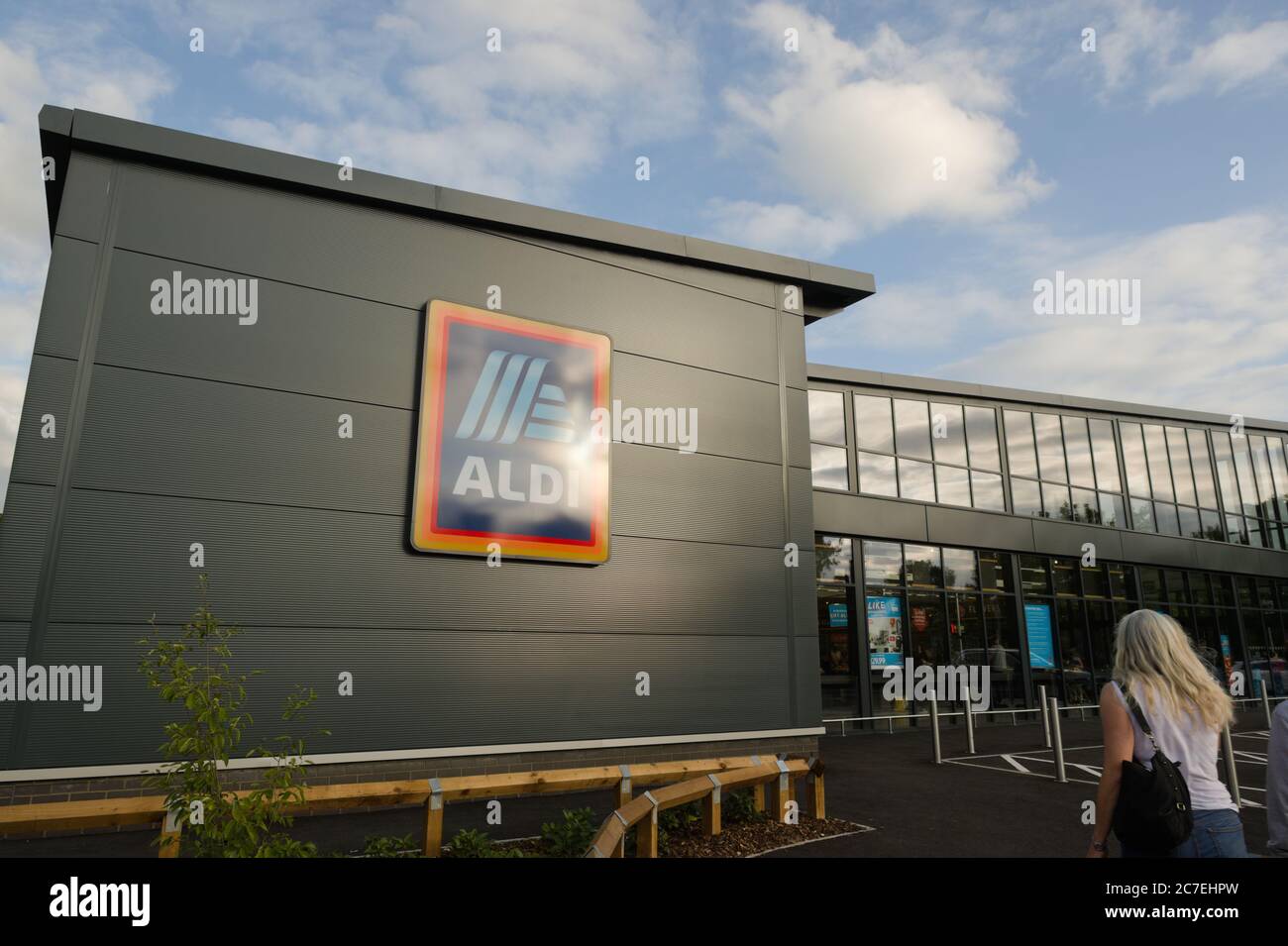 Aldi supermarket in Hertford, UK. The store was opened on the 16th July 2020. Stock Photo