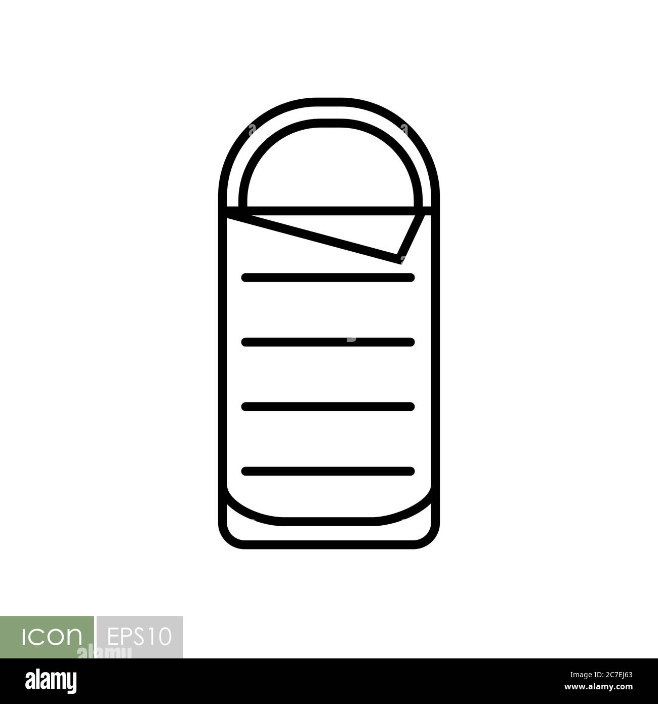 Camping sleeping bag vector icon. Camping and Hiking sign. Graph symbol for  travel and tourism web site and apps design, logo, app, UI Stock Vector  Image & Art - Alamy