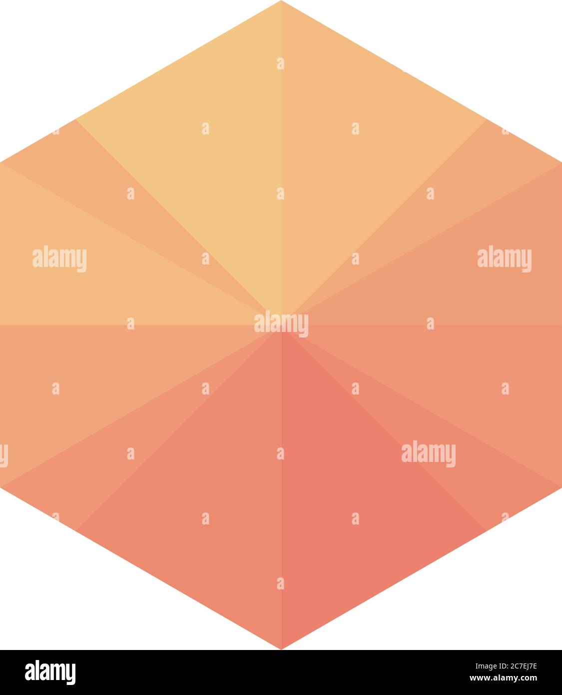 geometric heaxagon pyramid shape icon over white background, flat style ...