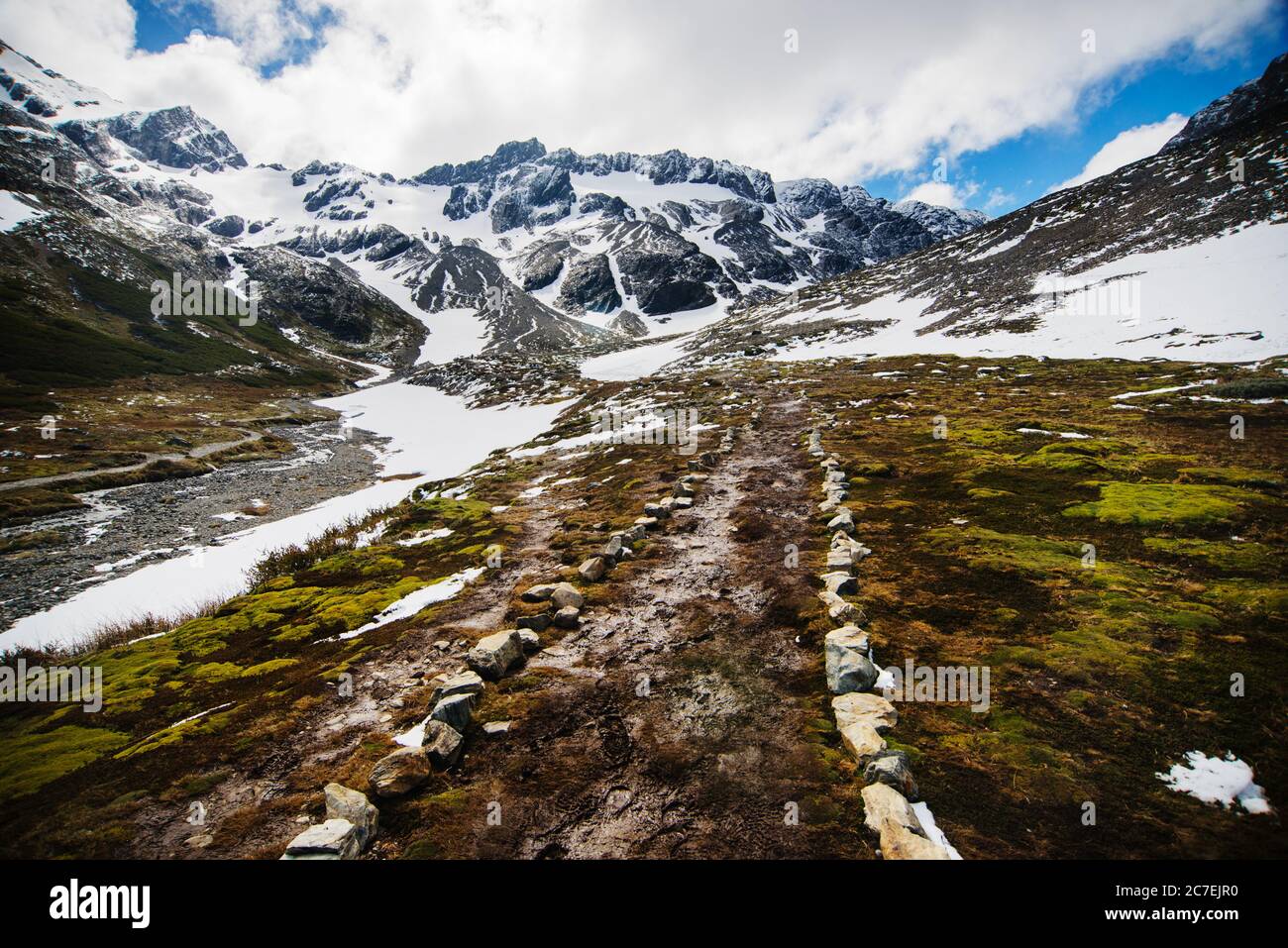 Trail to Glacier Martial, Ushuaia, Argentina, Patagonia, South America Stock Photo
