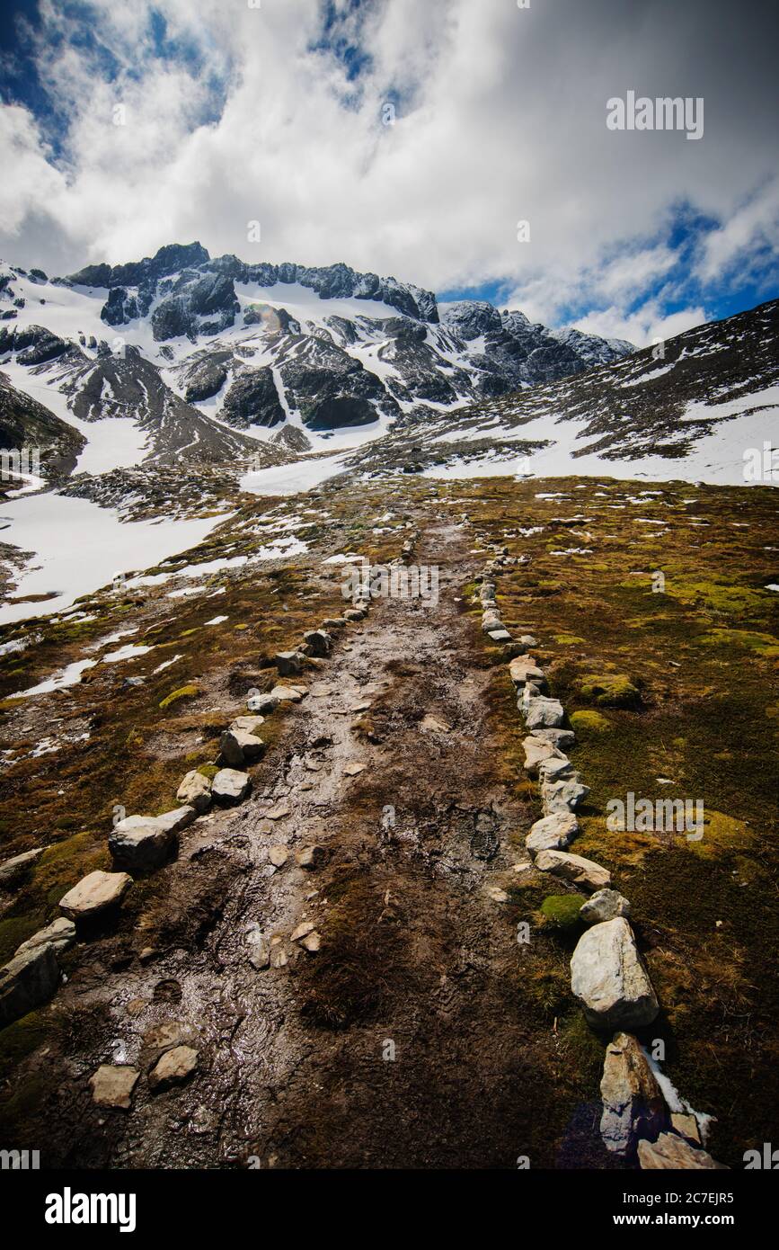 Trail to Glacier Martial, Ushuaia, Argentina, Patagonia, South America Stock Photo
