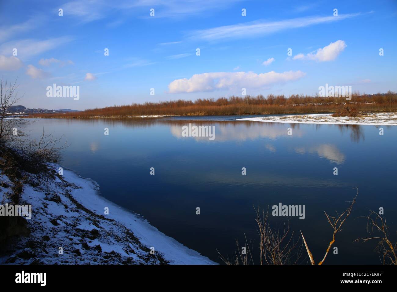 Peaceful river scenery Stock Photo