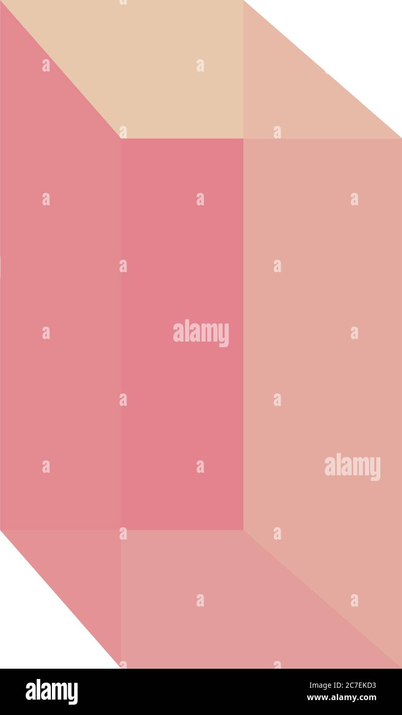 geometric Cuboid shape icon over white background, flat style, vector ...