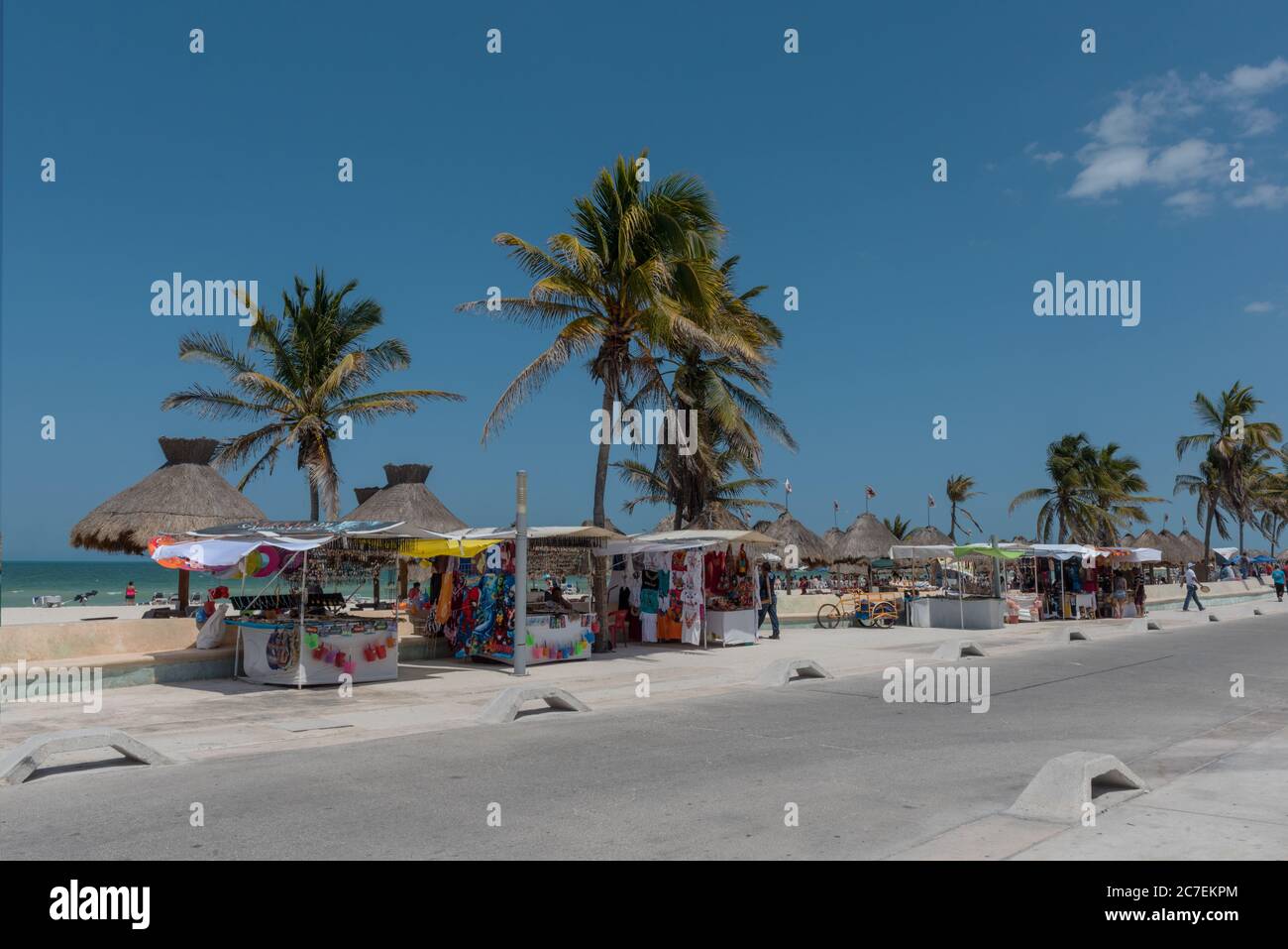 The beachfront of Progreso in the north of Merida, Yucatan, Mexico Stock Photo