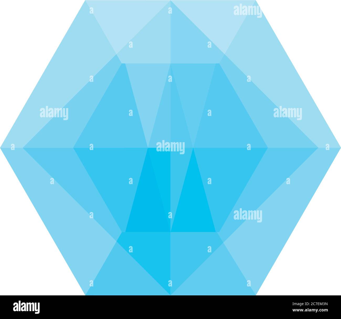 hexagonal abstract shape icon over white background, flat style, vector ...