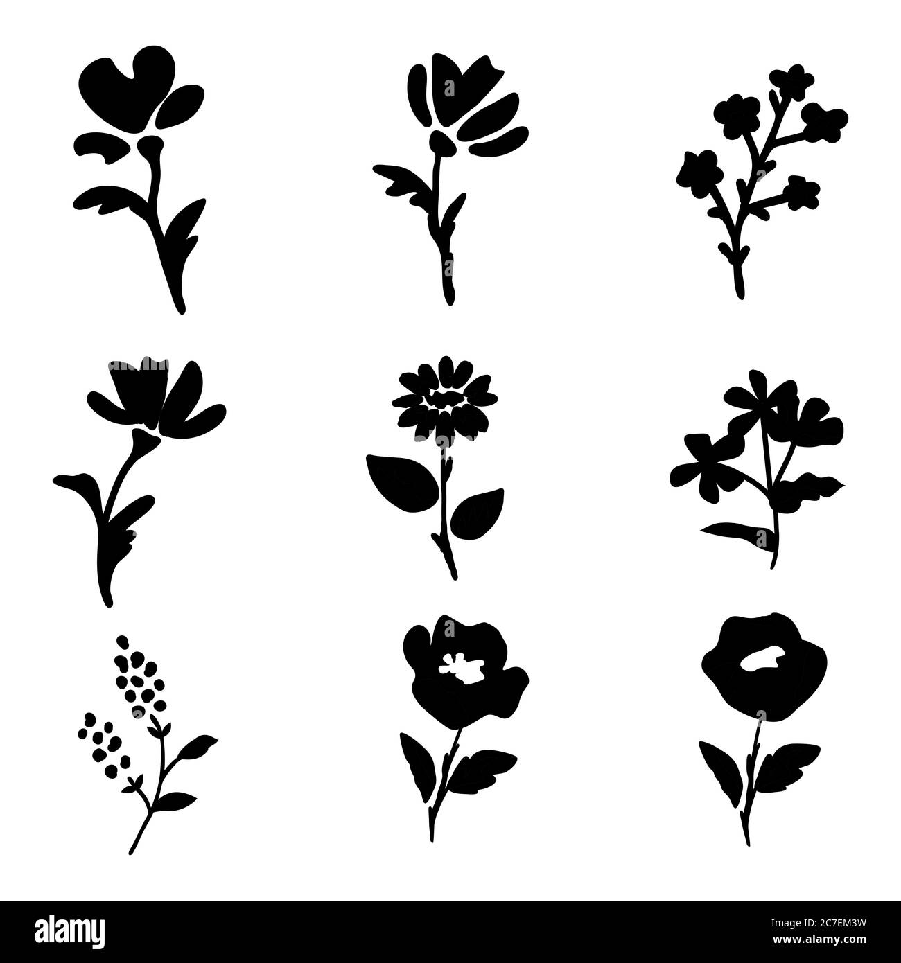 Vector flowers isolated icons collection Stock Vector Image & Art - Alamy