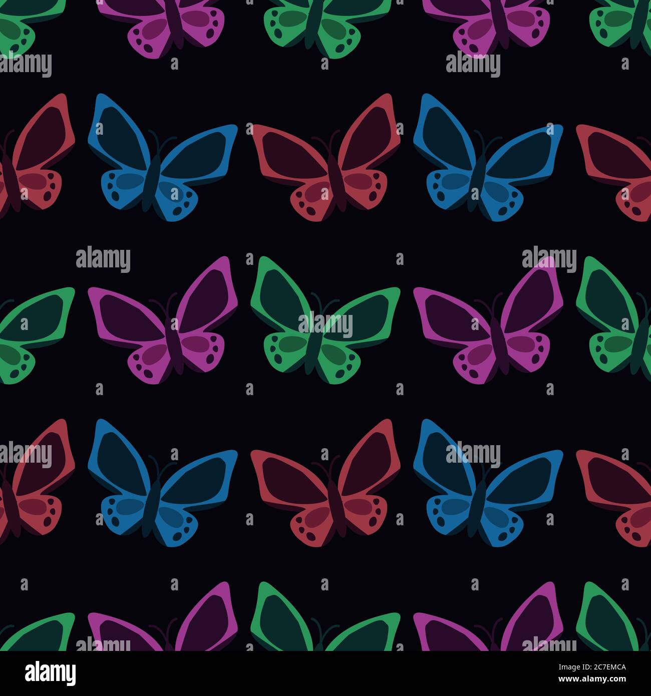 Seamless butterfly vector decorative pattern Stock Vector Image & Art ...