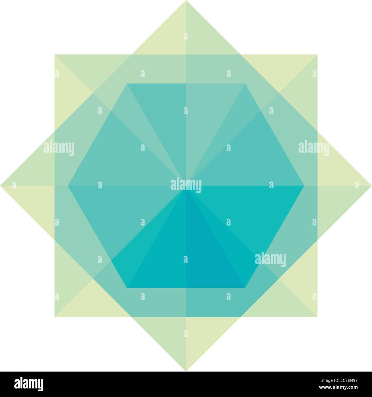 geometric rhombus, square and heaxagon shape icon over white background ...