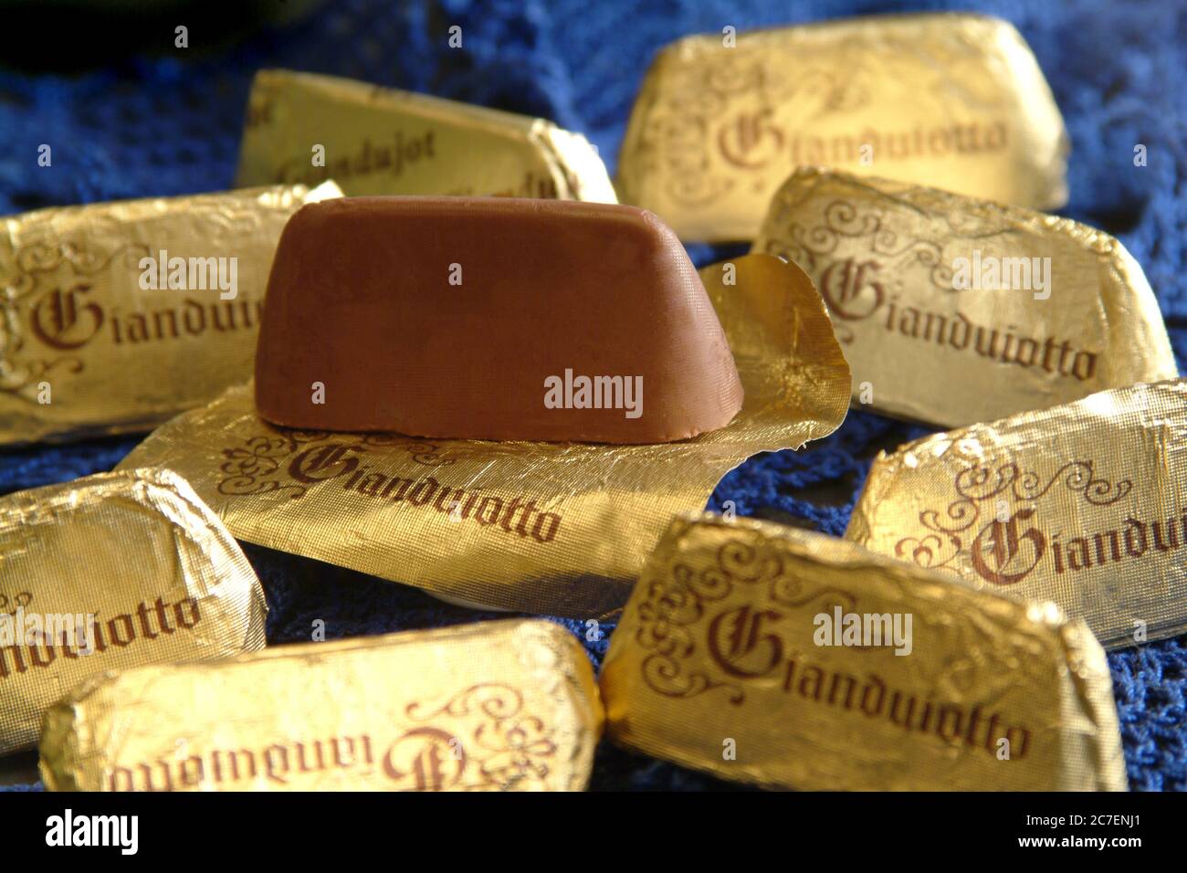 Italian food product, Gianduiotto the traditional Piedmont chocolate ...