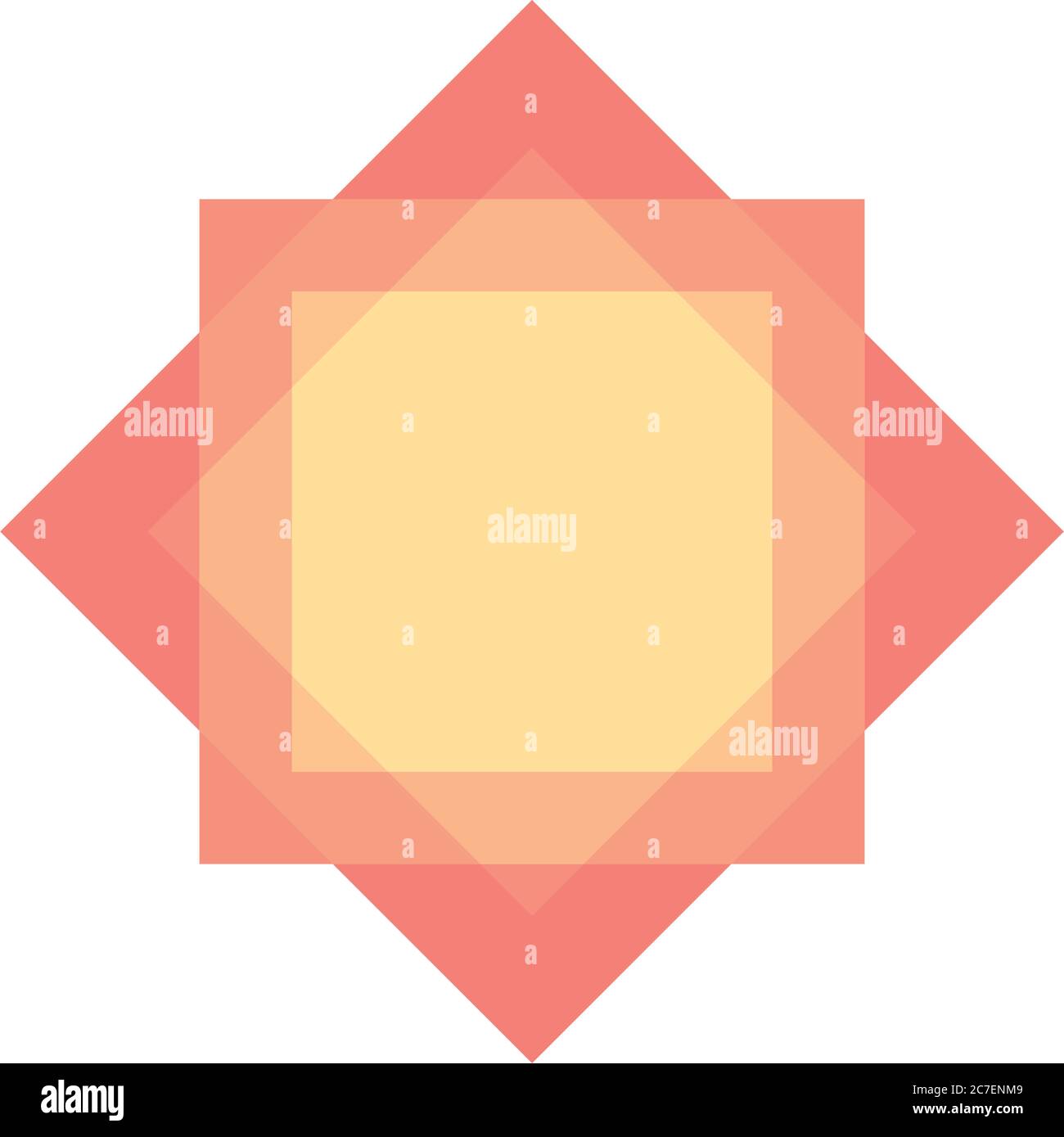 geometric rhombus and square shape icon over white background, flat ...