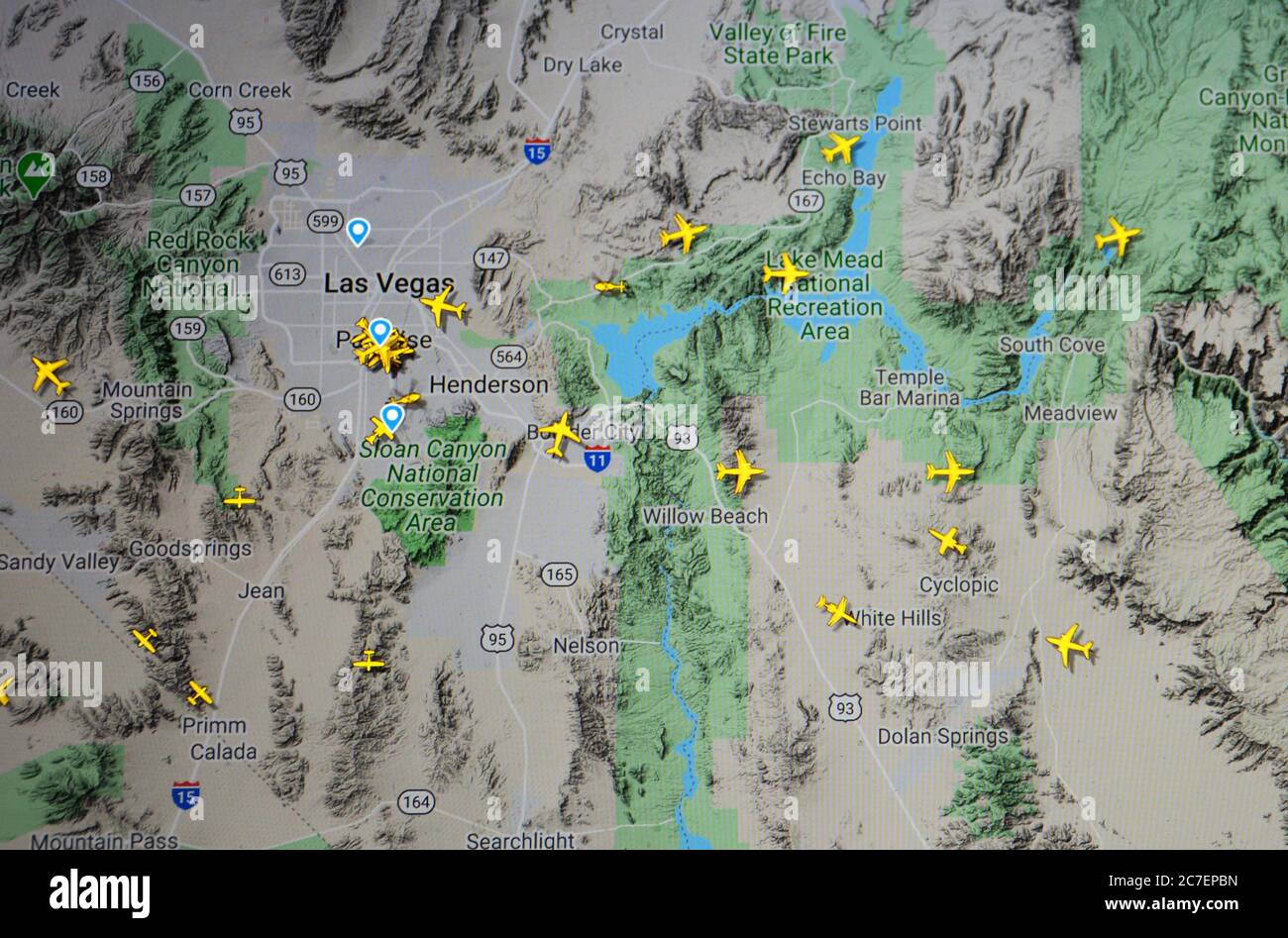 Nevada Airport Map Hi Res Stock Photography And Images Alamy Air Traffic Over Las Vegas Region Usa 16 July 2020 Utc 2145 On Internet With Flightradar 24 Site During The Coronavirus Pandemic 2C7EPBN 