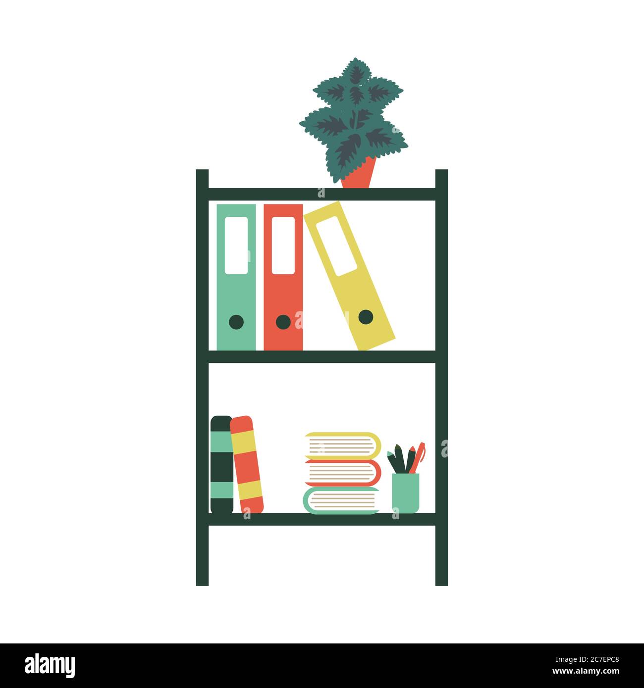 Office shelving isolated vector illustration Stock Vector