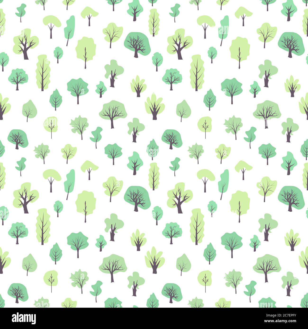 Seamless simple vector trees pattern Stock Vector Image & Art - Alamy