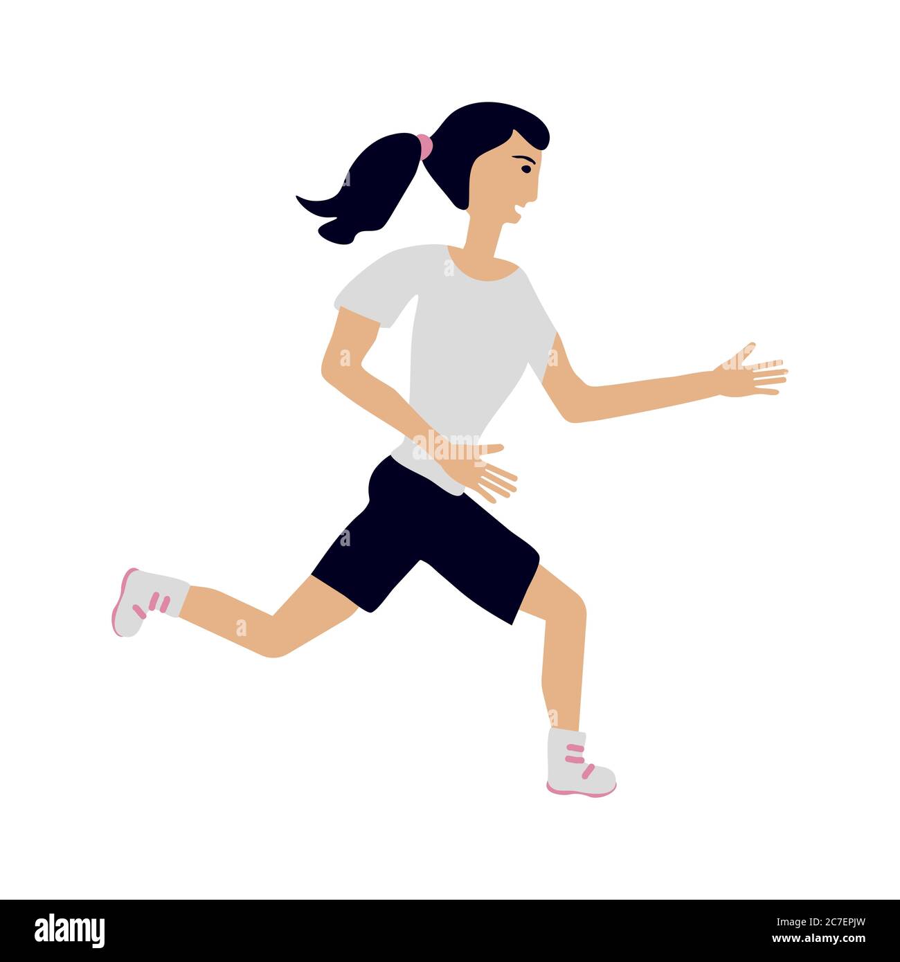 Girl running vector flat illustration Stock Vector Image & Art Alamy