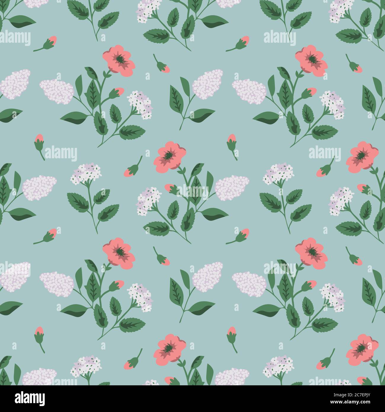 Seamless pattern with decorative flowers Stock Vector
