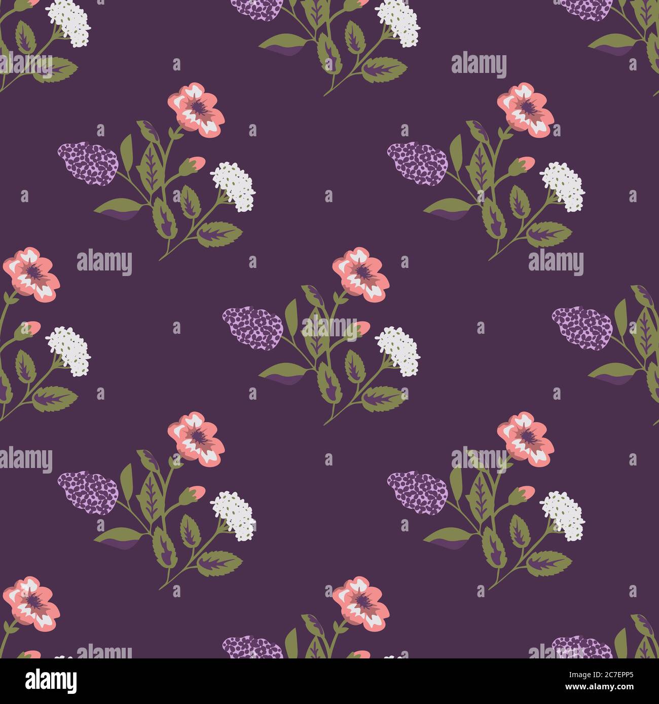 Seamless pattern with decorative flowers Stock Vector