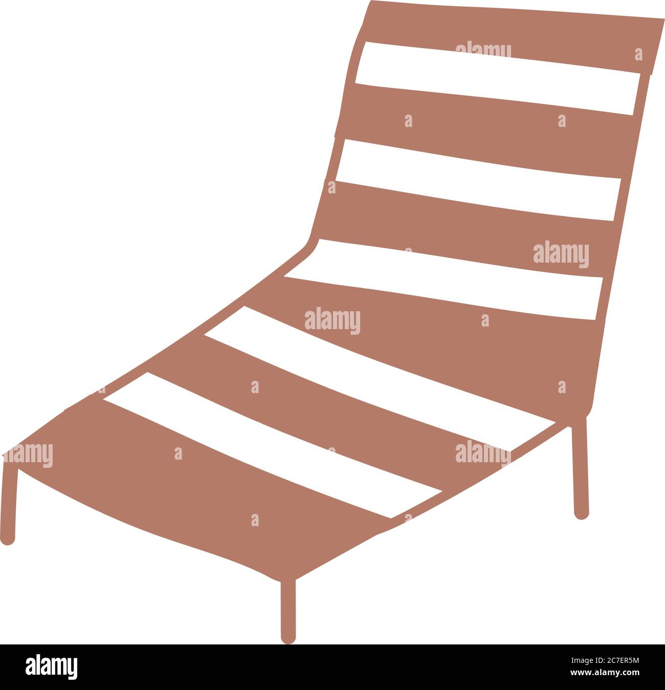deck chair furniture comfort cartoon isolated design icon vector ...