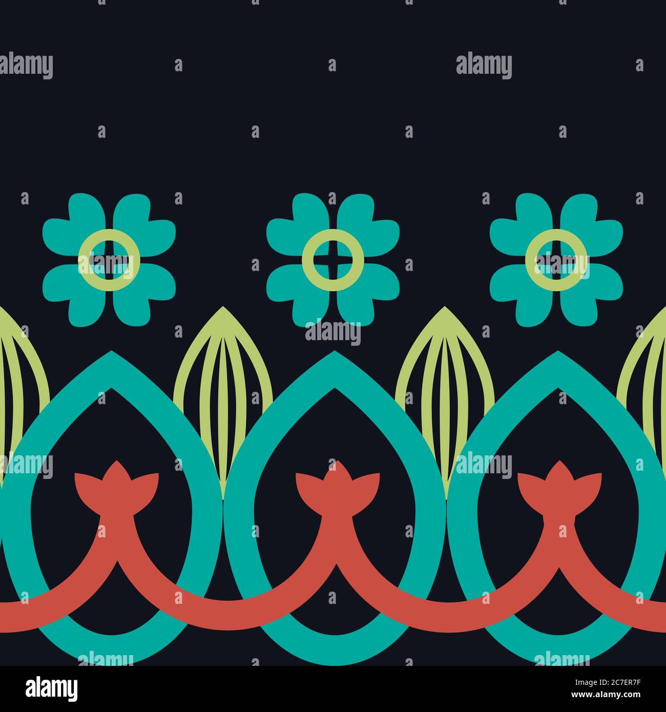 Seamless decorative simple vector border Stock Vector