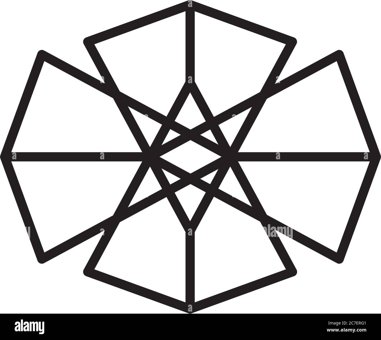 geometric shape icon over white background, line style, vector ...