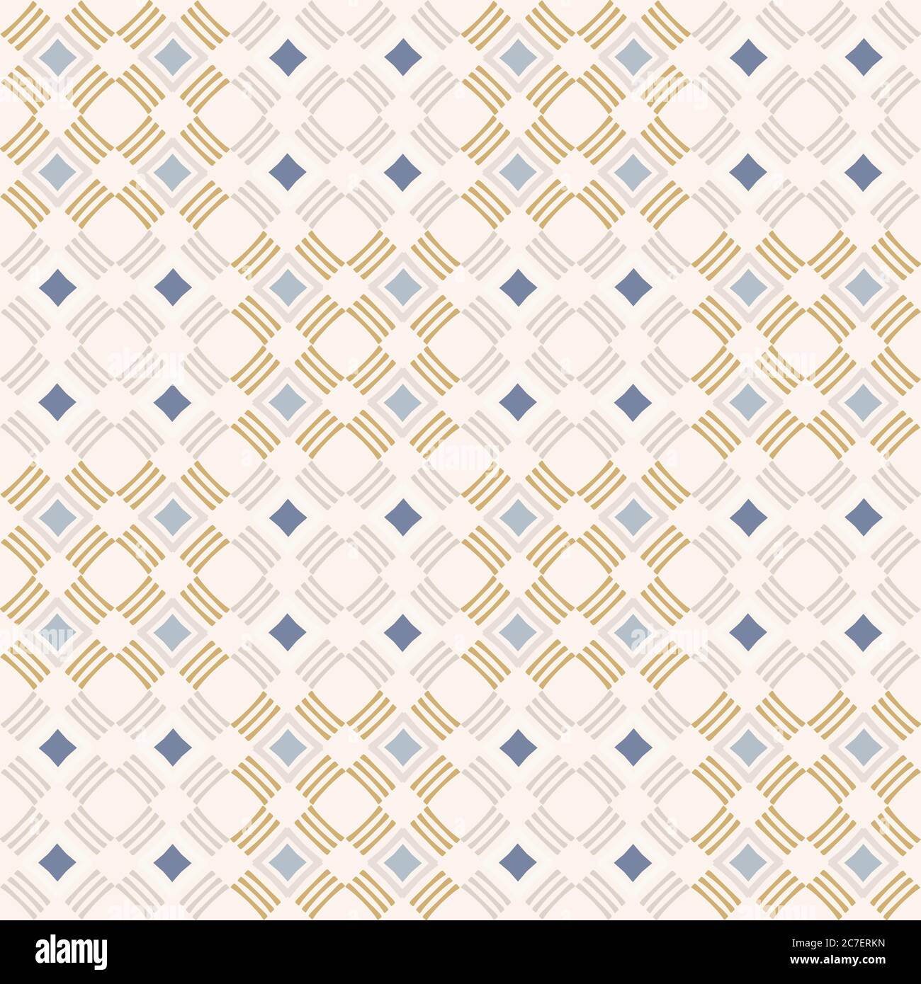 Tangerine Cross Grid with Navy Micro-Circle Print and Repeating Geometric Block Pattern Motif main image 0