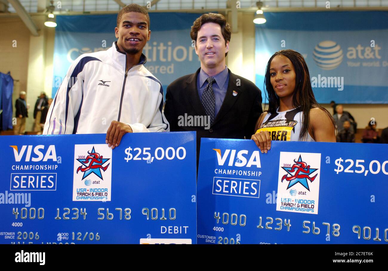 Terrence Trammell And Me Lisa Barber Won The Visa Championship Series For The Top Male And Female Performances In The Usa Track Field Indoor Championships At The Reggie Lewis Center At Roxbury Terrence Trammell And Me Lisa Barber Won The Visa Championship Series For The Top Male And Female Performances In The Usa Track Field Indoor Championships At The Reggie Lewis Center At Roxbury