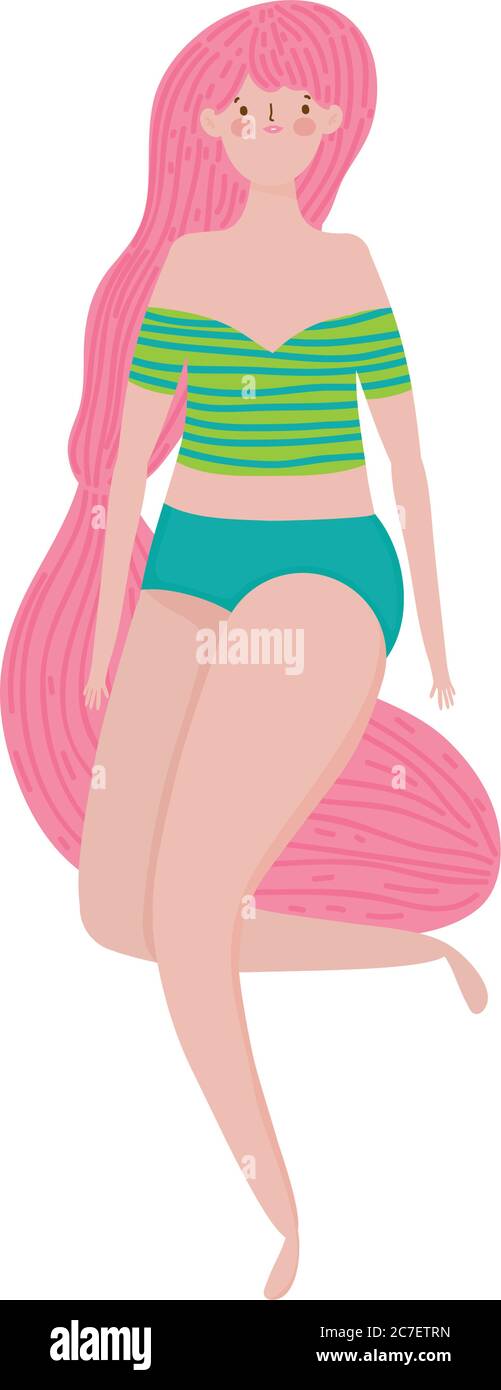 Cartoon Woman In Bikini High Resolution Stock Photography And Images Alamy