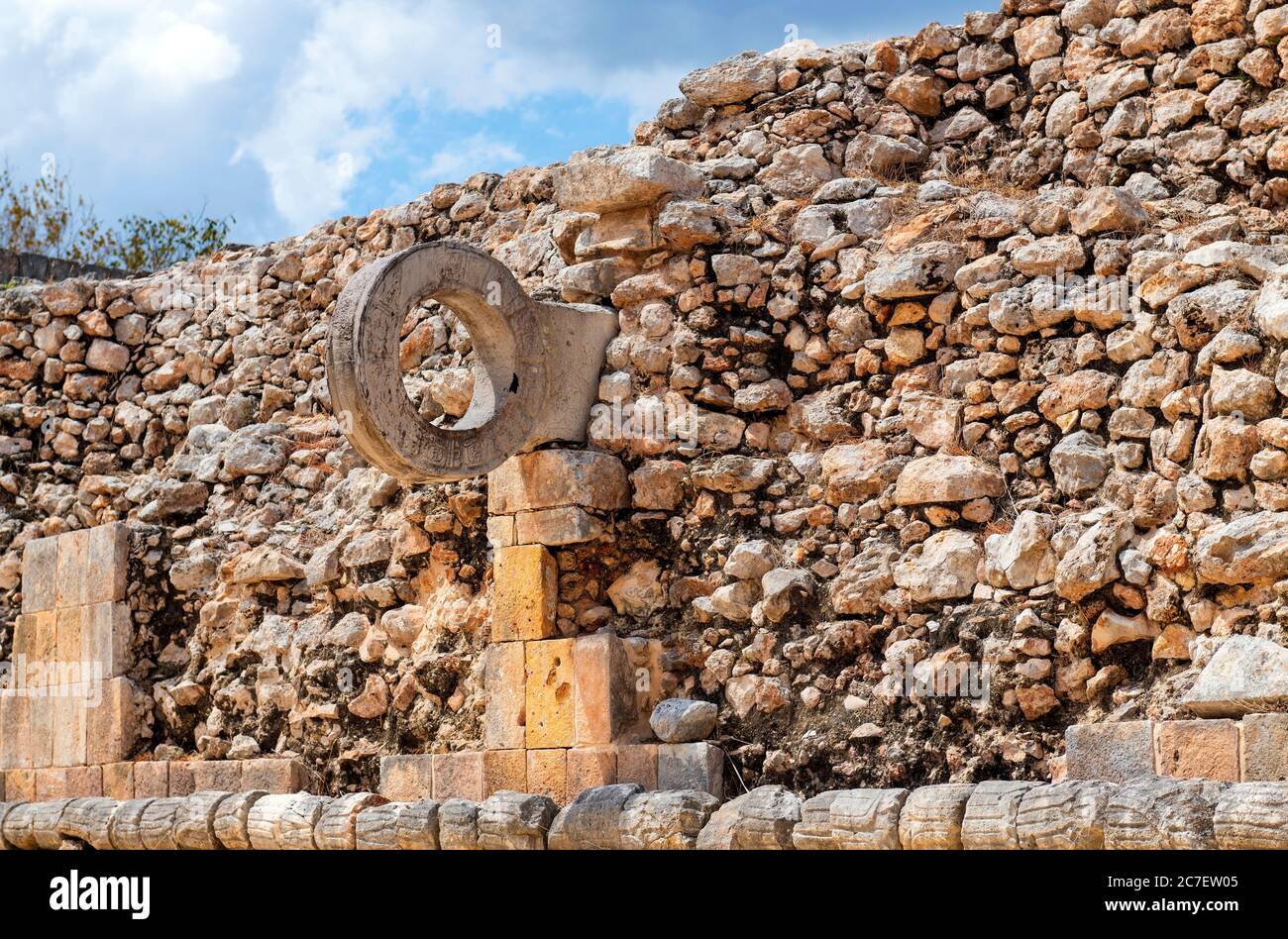 A Maya ball game ring in the archaeological site of Chichen Itza, Yucatan, Mexico. Stock Photo