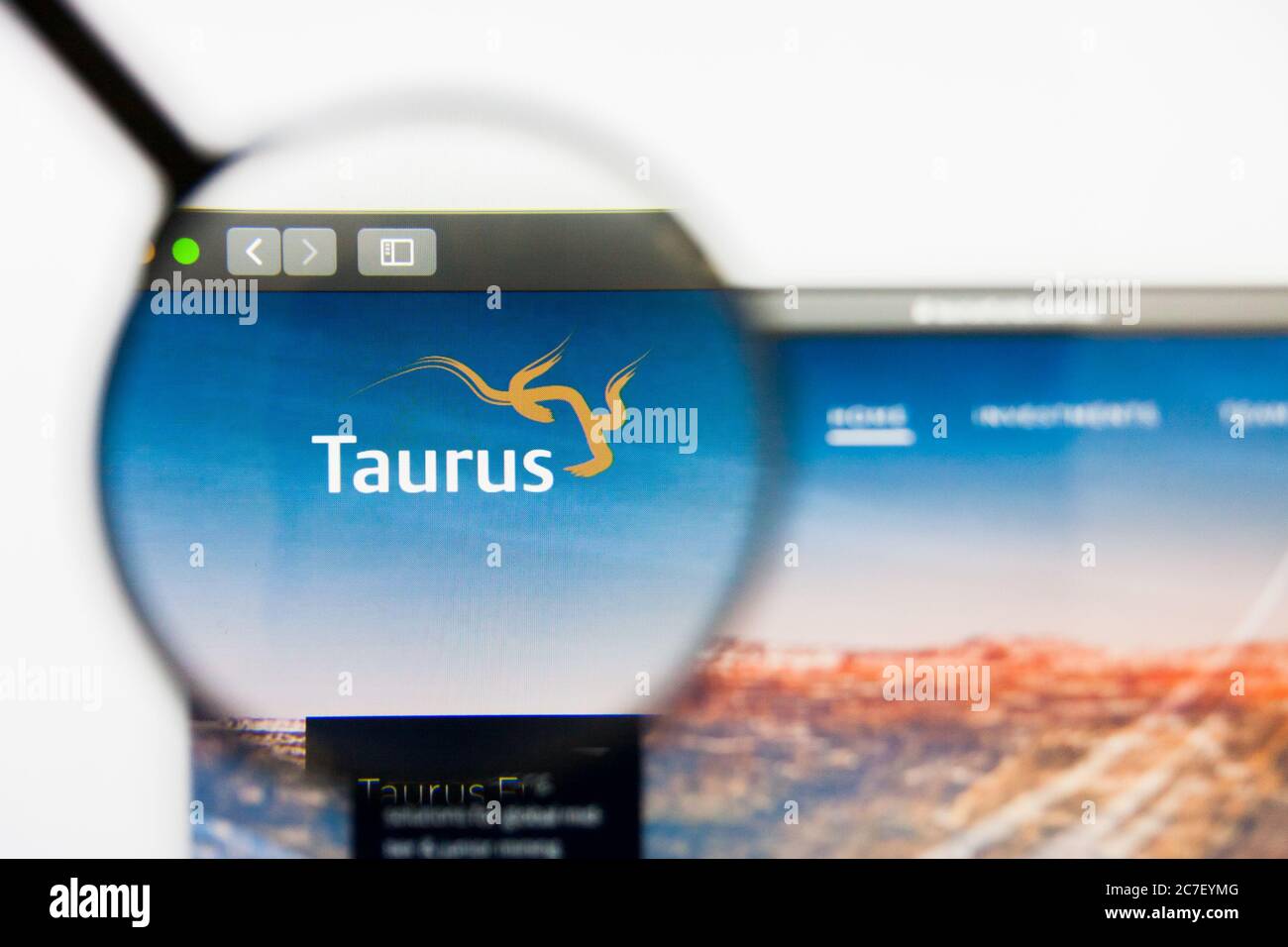 San Francisco, California, USA - 29 March 2019: Illustrative Editorial of Taurus Funds Management website homepage. Taurus Funds Management logo Stock Photo