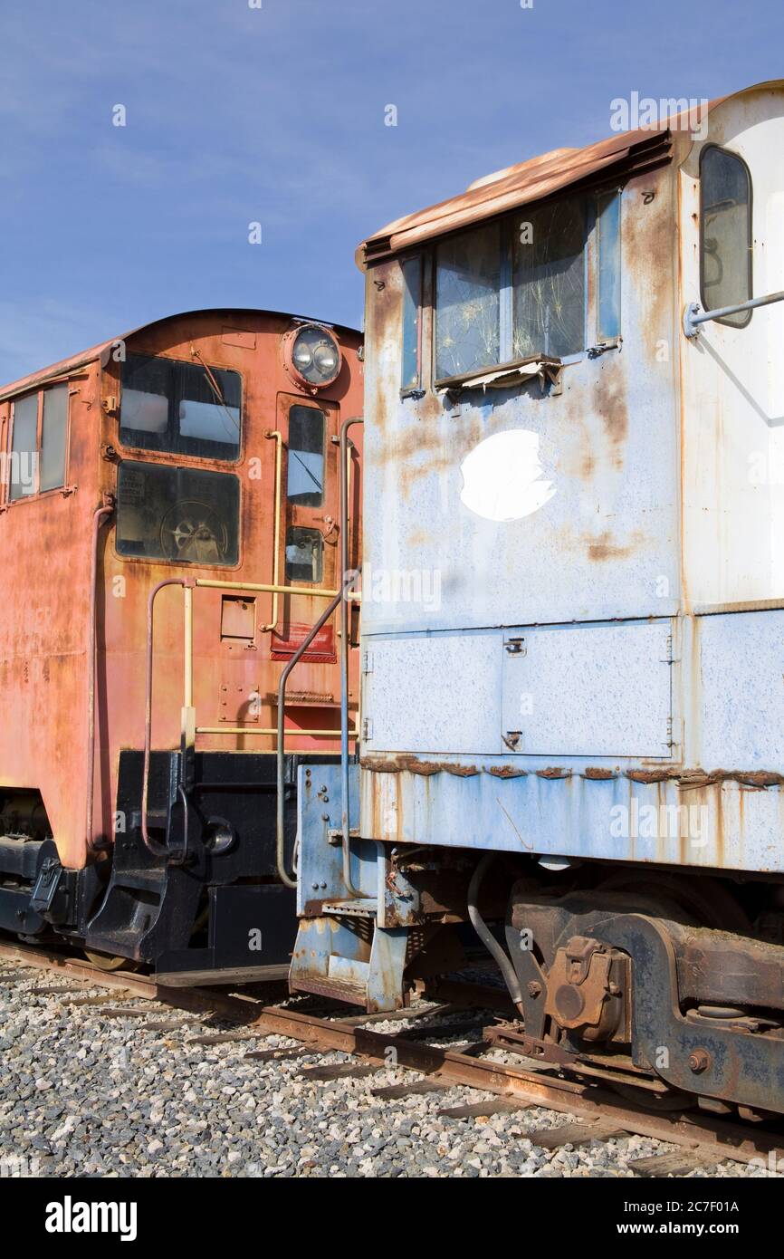 Locomotives at Orange Empire Railway Museum, Perris City, California, USA, North America Stock Photo