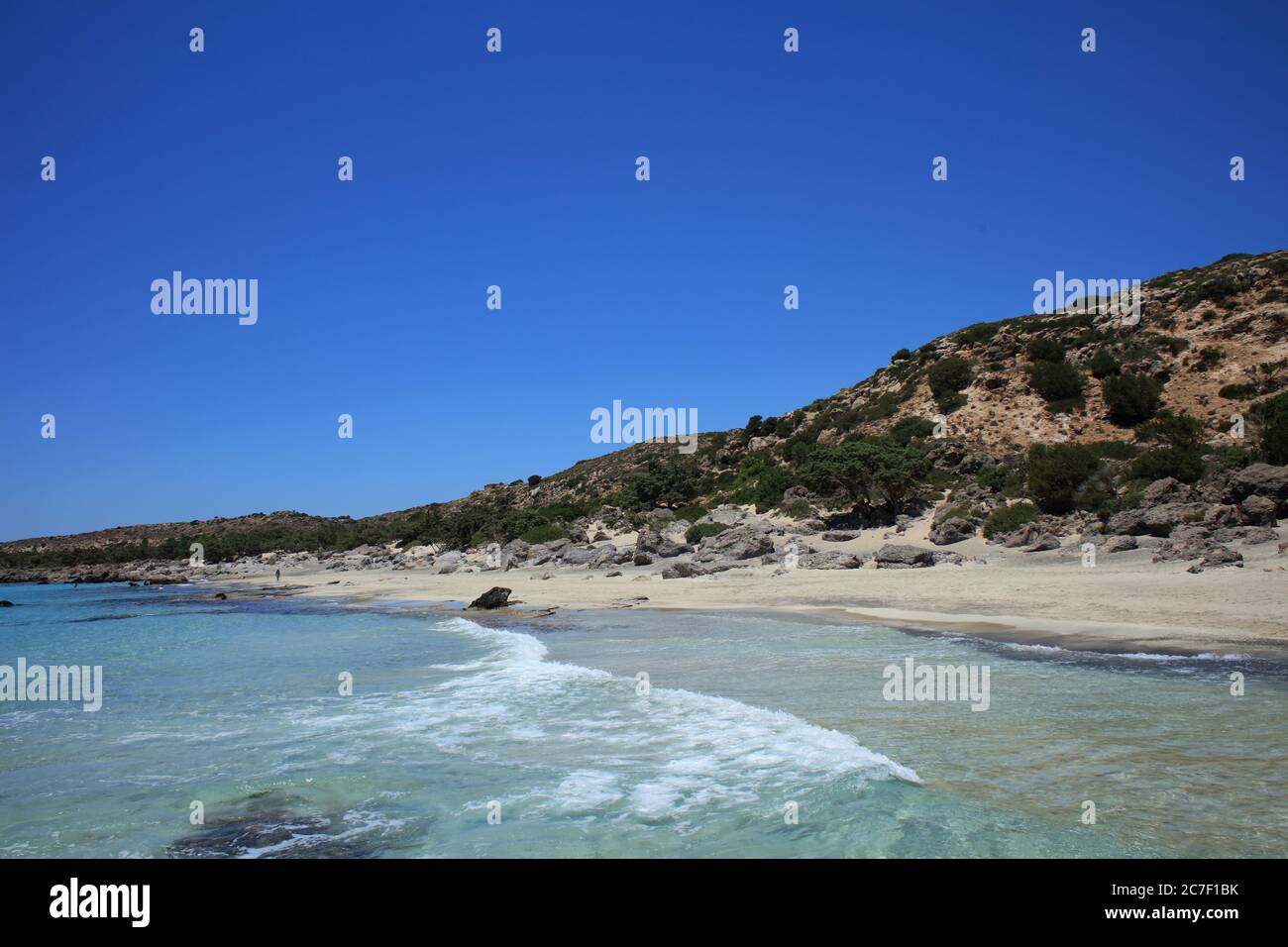 Kerdodasos beach crete private blue lagoon paradise red sand coast summer 2020 covid-19 holidays modern high quality prints Stock Photo