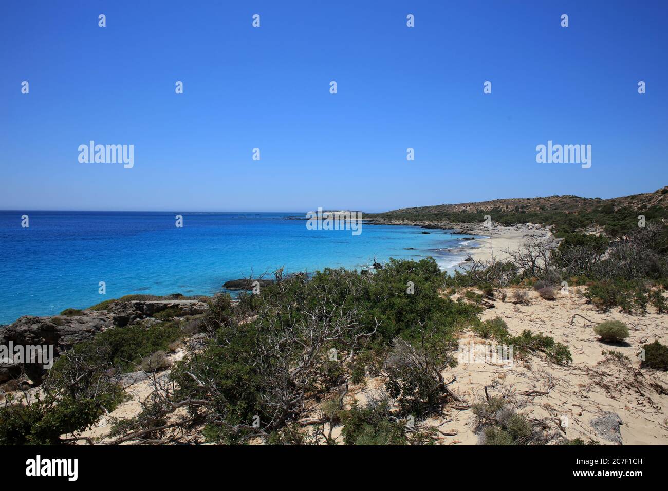 Kerdodasos beach crete private blue lagoon paradise red sand coast summer 2020 covid-19 holidays modern high quality prints Stock Photo