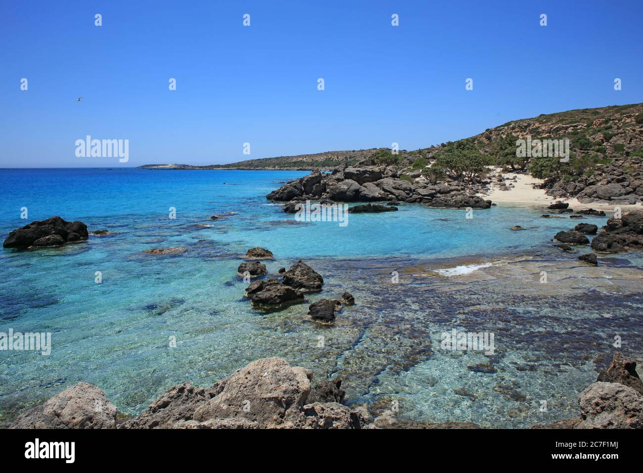 Kerdodasos beach crete private blue lagoon paradise red sand coast summer 2020 covid-19 holidays modern high quality prints Stock Photo