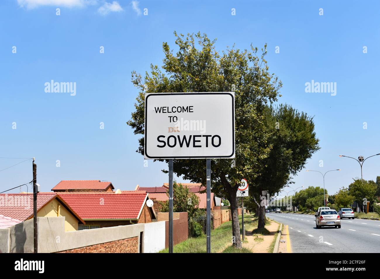 The to Soweto sign along one of the main roads into the