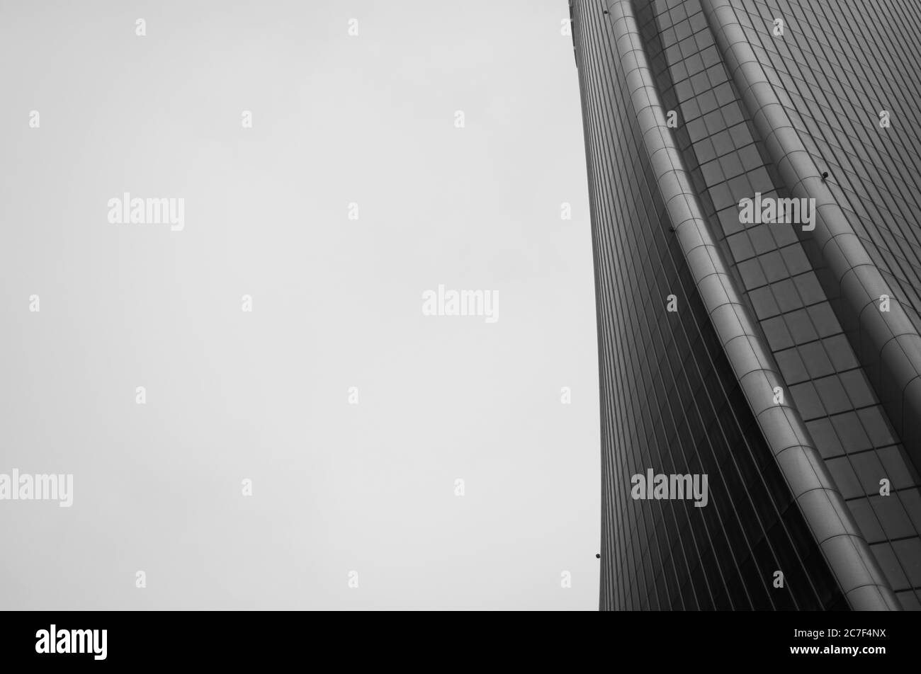 Greyscale shot of a beautiful brutalist architectural structure - perfect for a stunning wallpaper Stock Photo