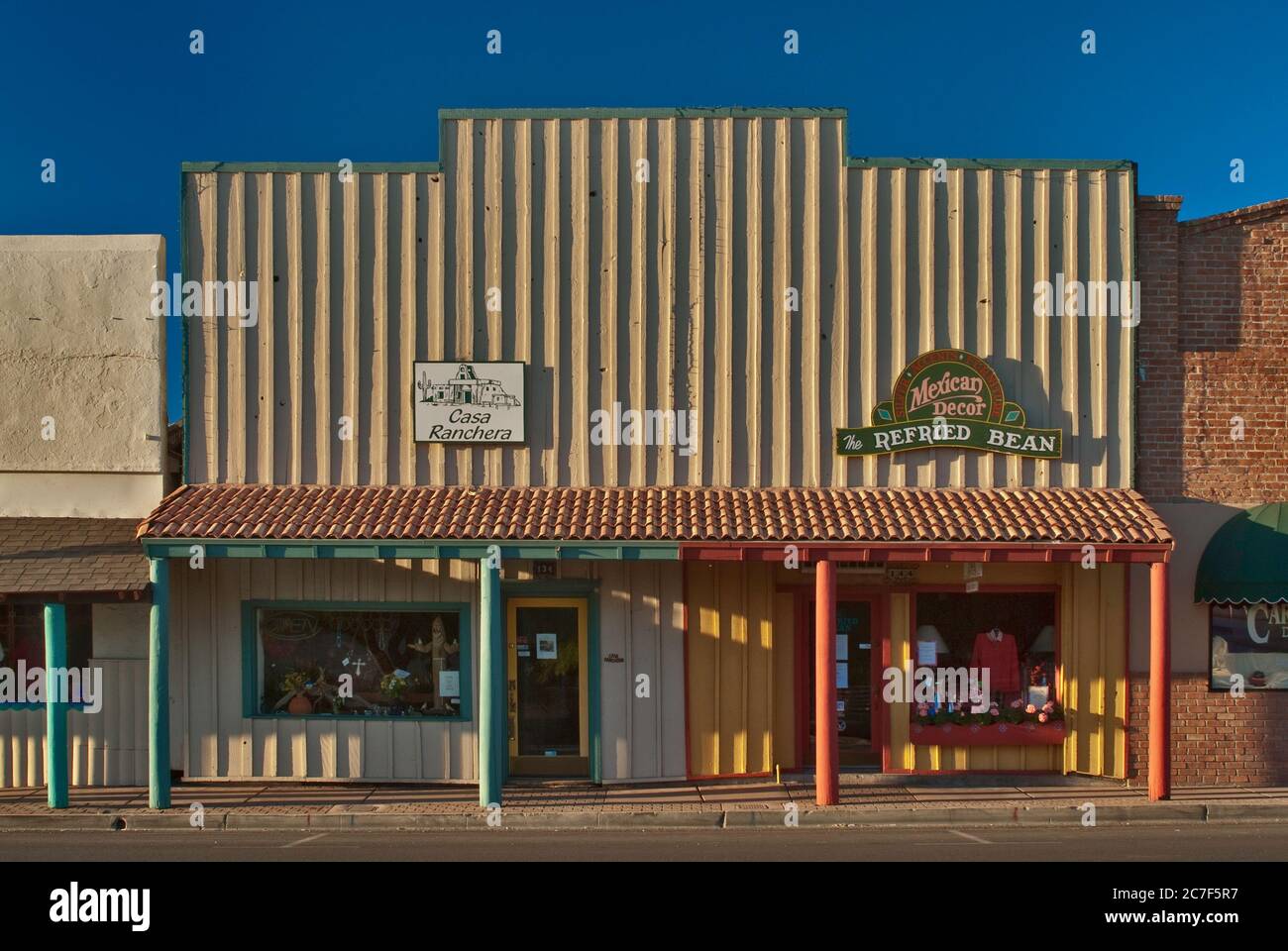 Western merchandise store fronts at Tegner Street in Wickenburg ...