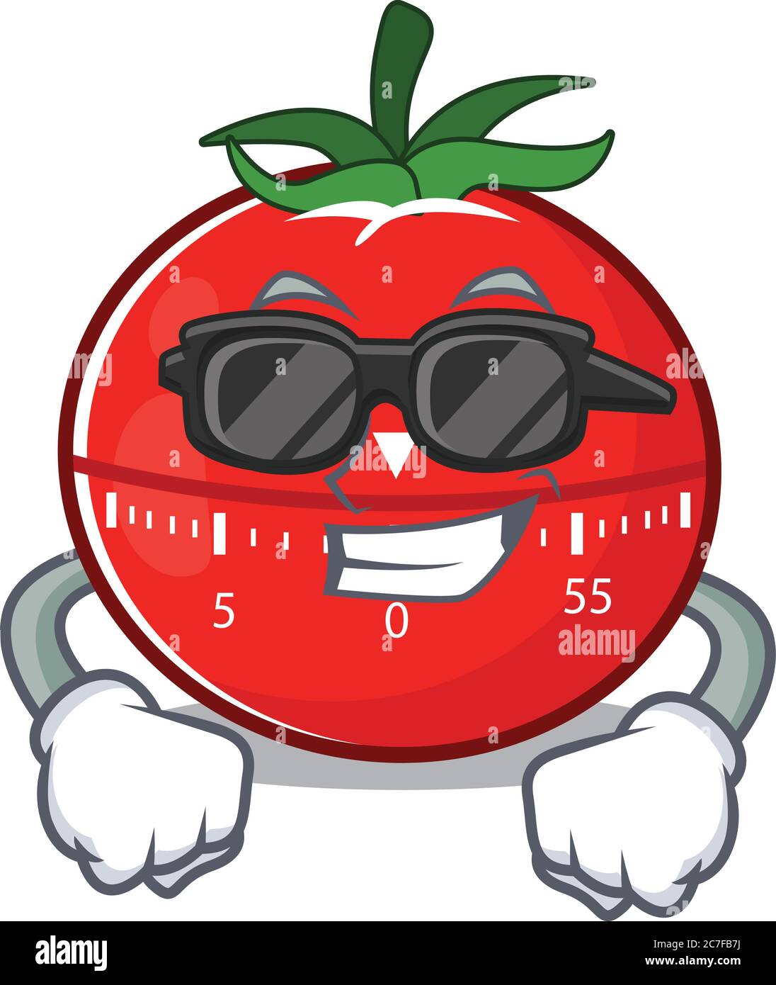 Fabulous tomato kitchen timer cartoon character wearing classy black