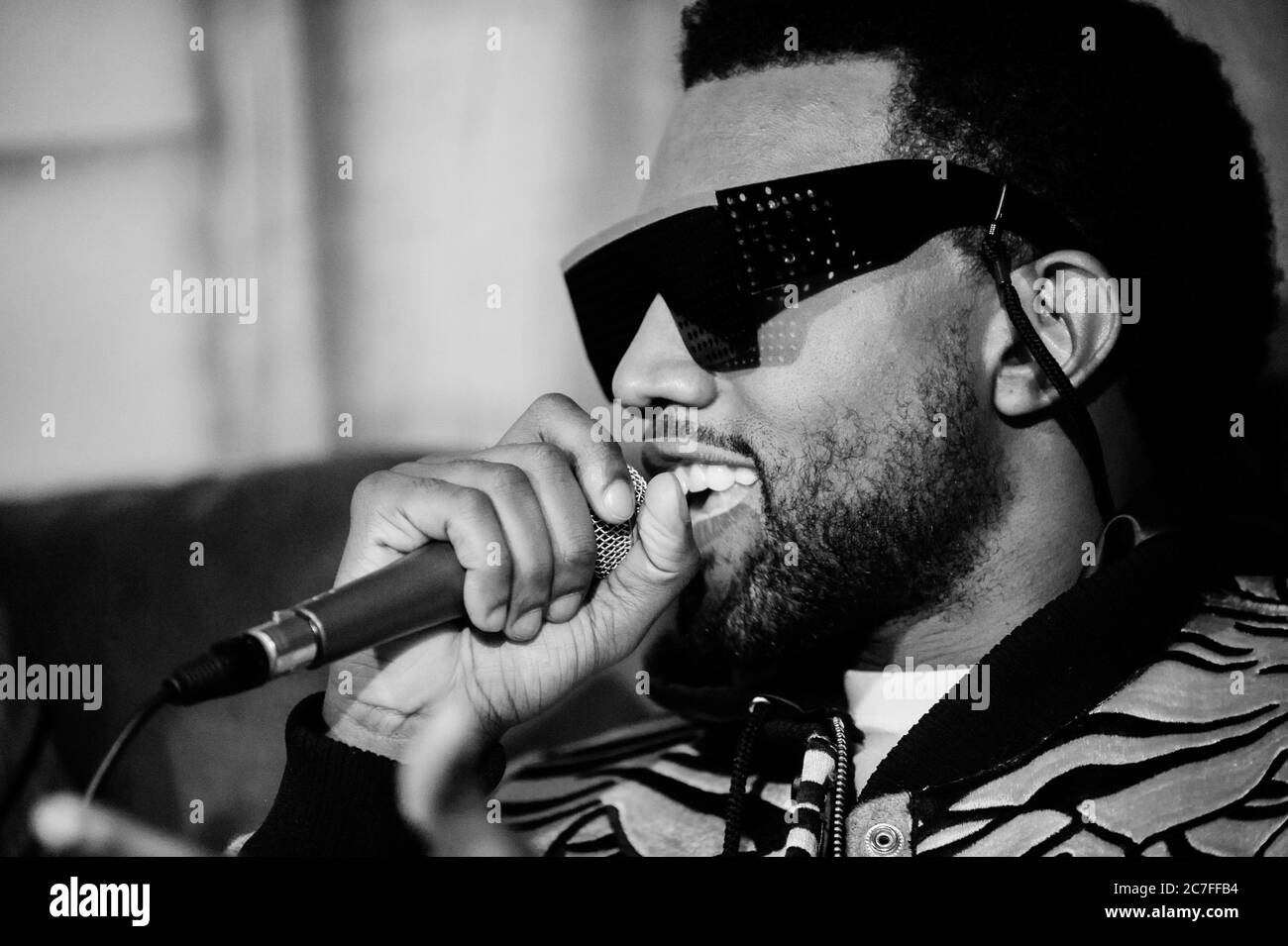 Rapper / Producer Kanye West interview at the Gibson Amphitheater in ...