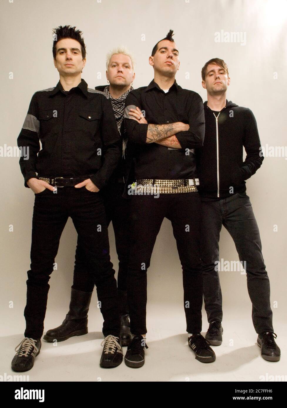 Anti-Flag backstage portrait at the Bamboozle Left at the Verizon Wireless Amphitheater in Irvine. Credit: Jared Milgrim/The Photo Access Stock Photo