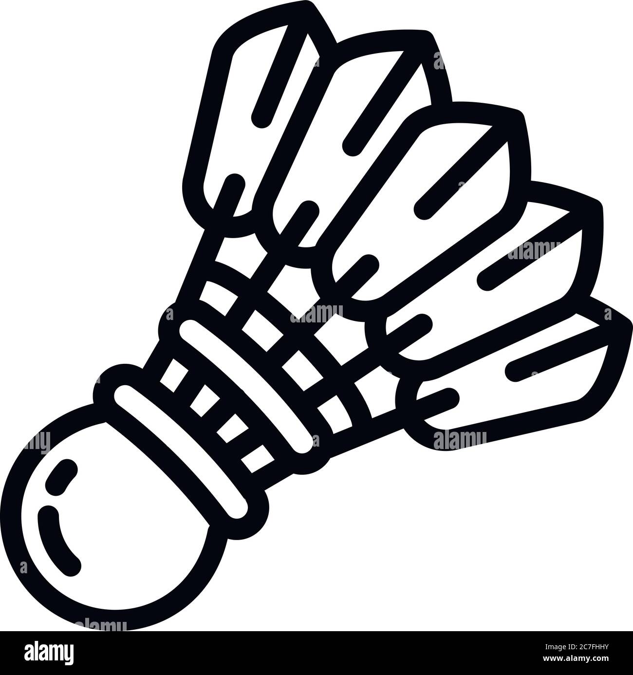 Shuttlecock icon. Outline shuttlecock vector icon for web design ...