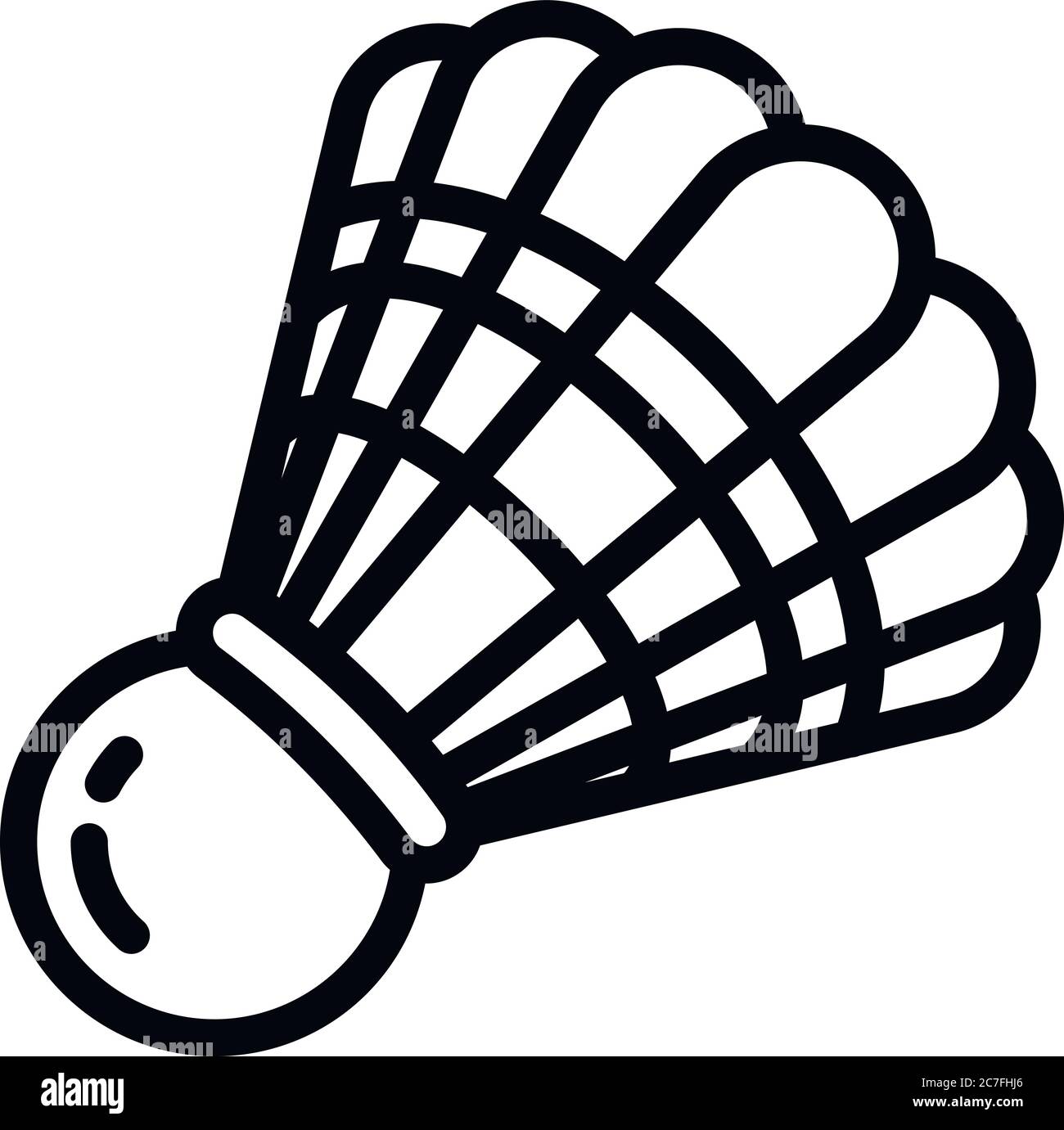 Badminton shuttlecock icon. Outline badminton shuttlecock vector icon