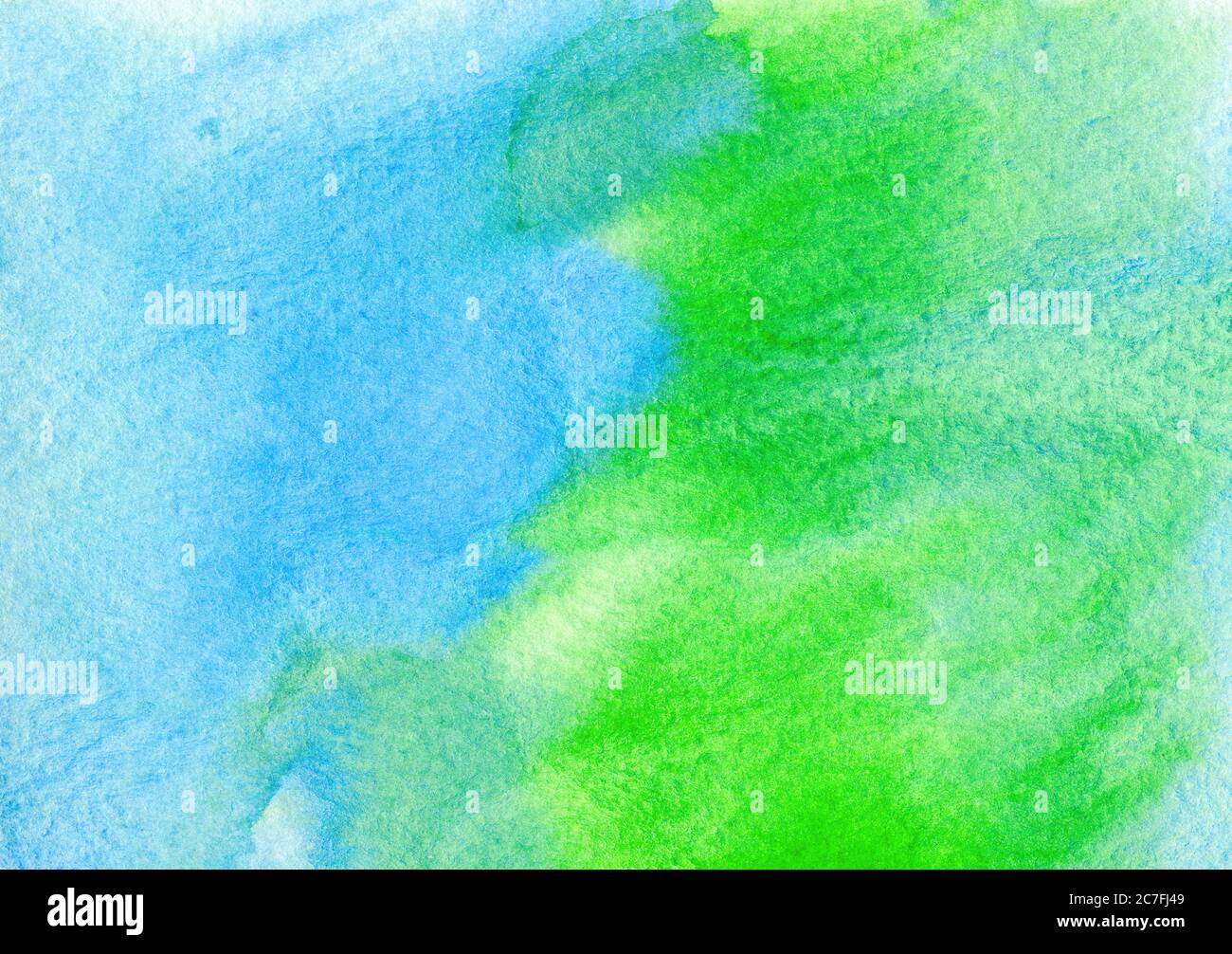 Blue and green watercolors on textured paper background. Grunge pattern ...