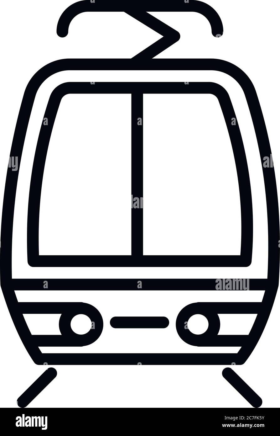 Cable tram car icon. Outline cable tram car vector icon for web design isolated on white background Stock Vector