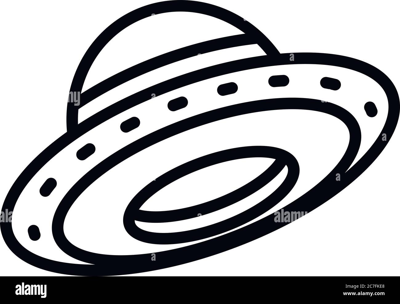 Alien ufo icon. Outline alien ufo vector icon for web design isolated on white background Stock Vector