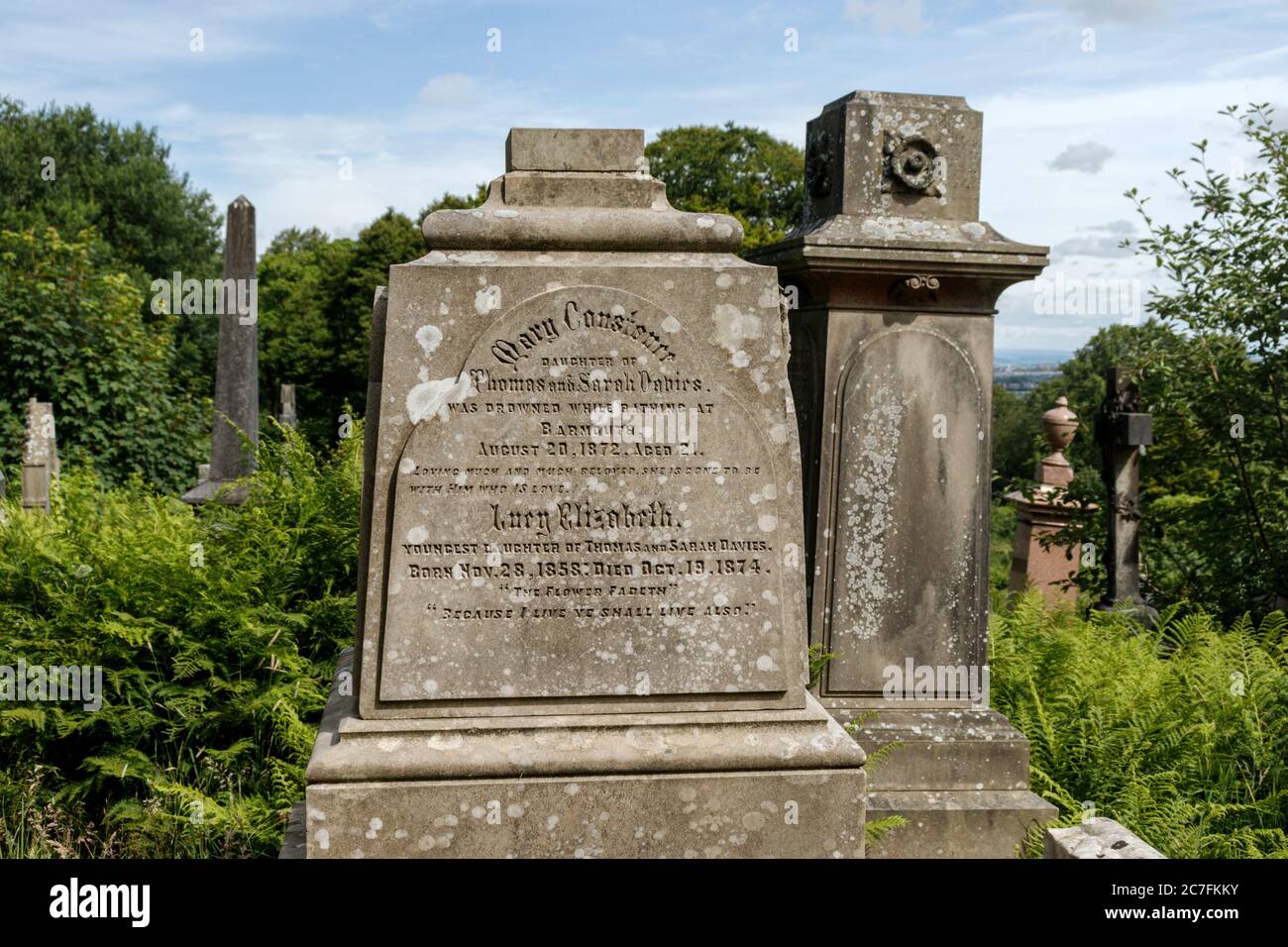 Victorian Gravestone at Darwen  Cemetery Stock Photo